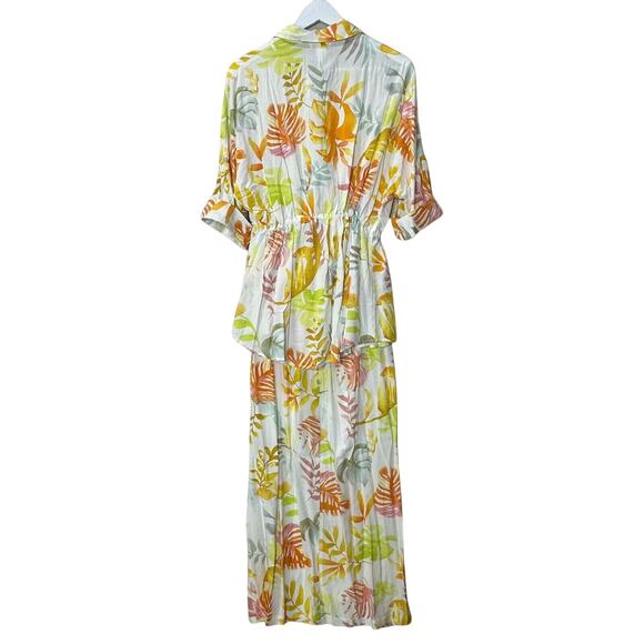 L*Space 2 Piece Pacifica Tunic & Mia Beach Cover-Up Leaf Print Women's Small NWT - Picture 5 of 16